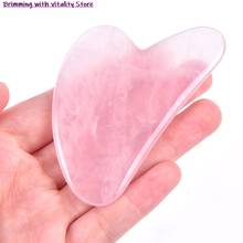 1PCS Rose Quartz Jade Natural Face Jade Guasha Board Natural Stone Scraper Tools For Face Neck Back Body Pressure Therapy 2024 - buy cheap