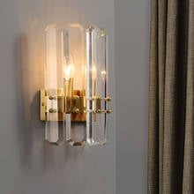 Luxury Crystal Gold Wall Lights Lamp LED Bulbs Fixtures For Bedroom Living Room Indoor Lighting Lustre  AC 110V 220v 2024 - buy cheap