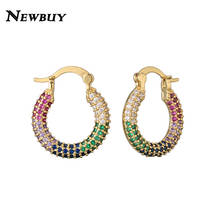 Luxury CZ Earring Jewelry For Elegant Women Gold Color Drop Earring Women Wedding Jewelry Mix Color CZ Earring 2024 - buy cheap
