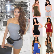 Women Slim-fit  Sexy Playsuit Lady Girls Strapless Bandeau  Holiday Mini Playsuits  Summer Shorts Jumpsuit 2024 - buy cheap