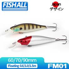 Fishall-isca flutuante de alta qualidade para pesca, isca fina que flutua, 90mm, 70mm, 60mm 2024 - compre barato