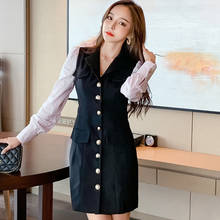 spring autumn comfortable fashion new arrival patchwork formal dress temperamental Single Breasted elegant slim pencil dress 2024 - buy cheap