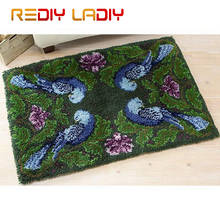 Latch Hook Rug Crochet Floor Mat Blue Birds Tapestry Kits Acrylic Yarn Pre-Printed Canvas Cushion DIY Carpet Rug Arts & Crafts 2024 - buy cheap