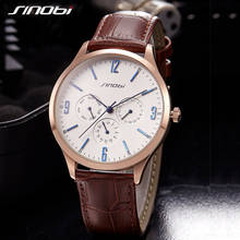 relogio masculino Luxury Brand Quartz Sport Watch For Men Waterproof Chronograph Brown Leather Analog Watches Mens Wristwatch 2024 - buy cheap