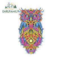 EARLFAMILY 13cm x 7cm For Colorful Psychedelic Owl Funny Car Stickers Bumper Decoration Occlusion Scratch Vinyl Car Wrap 2024 - buy cheap