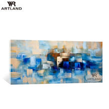 Modern abstract Beautiful pictures for home decoration Handmade canvas oil painting blue landscape wall image for living room 2024 - buy cheap