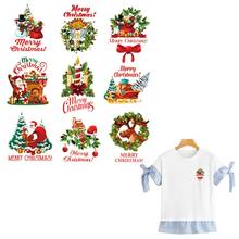 Conjunto de elementos de natal transferência de ferro, roupas para menino e menina, transferência de calor roupas, adesivos de ferro diy, acessórios de transferência térmica 2024 - compre barato