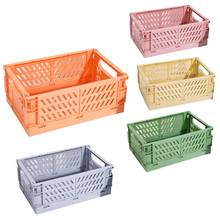 Collapsible Crate Plastic Folding Storage Box Basket Utility Cosmetic Container 2024 - buy cheap