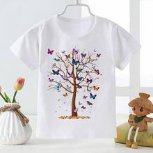Camiseta infantil para meninas, camiseta de verão para bebês com árvores mágicas roupas de desenho animado camiseta de manga curta roupa casual 2024 - compre barato