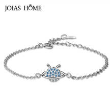 Joiashome 925 prata esterlina pulseira coreano azul estrelado feminino simples personalidade classicparty presente atacado 2024 - compre barato