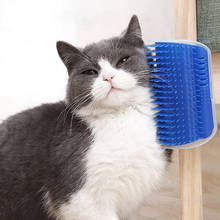 Gato groomer escova pet grooming suprimentos de remoção do cabelo pente para o gato cabelo derramamento aparar gato massagem dispositivo com catnip 2024 - compre barato