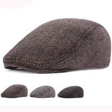 HT2793 Berets Vintage Striped Wool Hat Autumn Winter Hats Men Retro Ivy Newsboy Flat Cap Male Artist Painter Hat Men Beret Cap 2024 - buy cheap