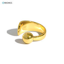 Kikichicc 100% 925 Sterling Silver Gold Geometric Irregular Beads Ball Resizable Rings Women Fashion Fine Wedding Jewelry 2024 - buy cheap