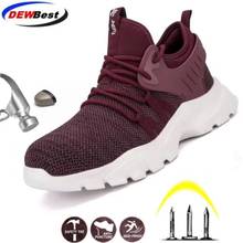 DEWBEST Autumn Safety Work Shoes Boots For Men Steel Toe Cap Boots Anti-Smashing Protective Construction Safety Work Sneakers 2024 - buy cheap