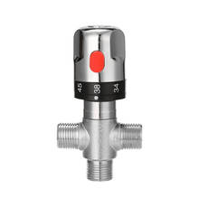 Válvula misturadora termostática ajustável de bronze misturador de água quente/fria de mistura de água válvula de controle de temperatura para casa aquecedor de água 2024 - compre barato