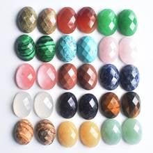 Venta al por mayor de 30 unids/lote de cuentas facetadas de corte de cabujón ovalado mezclado de piedra natural para fabricación de accesorios de joyería 13x18mm gratis 2024 - compra barato