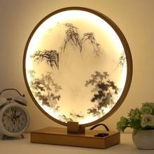 New Chinese Style Table Lamp Landscape Painting Bedroom Bedside Light USB Charging Desk Reading Lights Decorative 2024 - buy cheap