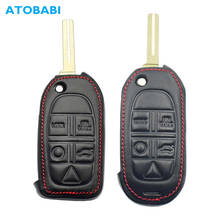 Leather Car Key Case For Volvo S80 S60 V50 V70 XC70 XC90 5 Button Remote Fob Shell Cover Keychain Protector Bag Auto Accessories 2024 - buy cheap