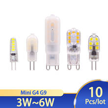 Bombilla LED de 10 piezas, 3W, 6W, G4, G9, CA 220V, CA 12V, lámpara SMD2835, foco de araña, iluminación, reemplazo de lámpara halógena de 30w y 40W 2024 - compra barato