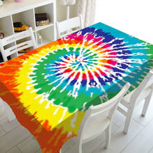 Mantel colorido de arcoíris para decoración de fiesta de boda, decoración abstracta de remolino, mantel impermeable, cubierta para mesa de comedor 2024 - compra barato