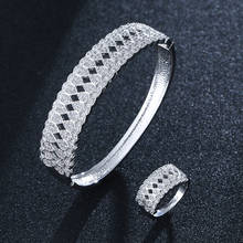 Hibride na moda arábia saudita bangle anel conjunto de jóias para o casamento feminino noivado brincos para as mulheres N-1859 2024 - compre barato