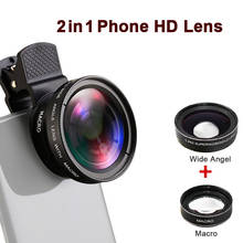 Professional HD Phone Camera Lens 0.45X 49UV Super Wide Angle 12.5X Macro Lens Universal Clip 2 In 1 Kit for iPhone Smartphones 2024 - buy cheap
