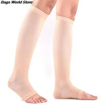 1 Pair Compression Level Support Knee High Tip Open Varicose socks Medical Elastic Toeless Socks 42cm 2024 - buy cheap