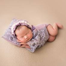 Conjunto de 3 unids/set de fotografía para recién nacidos, trajes de fotografía para bebés, niñas y niños, accesorios para fotos, gorro de encaje, conjunto de ropa de almohada, 2021 2024 - compra barato
