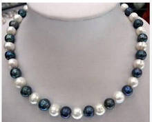 Akoya-collar de perlas naturales, joyería cultivada en blanco y negro, 9-10mm, A la moda 2024 - compra barato