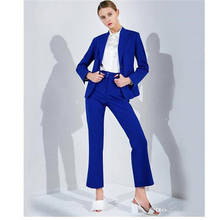 Custom Made Royal Blue 2 Piece Set Women Business Pantsuits Office Formal Uniform Ladies Work Wear Blazer Outfit Pantsuit 2024 - buy cheap