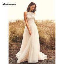 Country Wedding Dress Beach 2021 Bata de Novia Vintage Lace Elegant Tulle Long Bridal Dress Boho Wedding Gown Lakshmigown 2024 - buy cheap