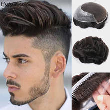 EVAGLOSS-Peluca de cabello Natural estilo Q6 para hombre, sistema de reemplazo de encaje fino, hecho a mano, tupé 2024 - compra barato