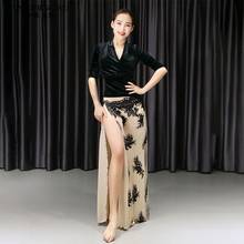 Belly Dance Practice Clothes New Autumn Velvet Top Skirt Set Adult Oriental Dancing Beginner Dancer Group Performance Stage Wear 2024 - buy cheap