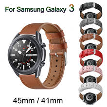 Correa de cuero para Samsung Galaxy Watch 3, banda de 45mm, 20mm, 22mm, correa de 41mm 2024 - compra barato