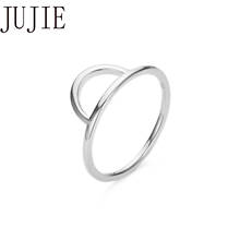 Jujie anel de aço inoxidável 316l, anéis luxuosos para mulheres 2020 cor dourada simples e pequenos anéis joias com dropshipping 2024 - compre barato