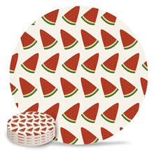 Summer Watermelon Pattern Coasters Coffee Table Decor Kitchen Accessories Ceramic Coaster Dinning Table Decoration Placemats 2024 - buy cheap