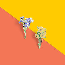 Изготовленный На Заказ засушенные цветы подсолнухи Iris эмали штырь мешочек для брошек одежда блестящий значок завод ювелирные изделия, подарок для любимой, гипоаллергенно для подруги 2024 - купить недорого