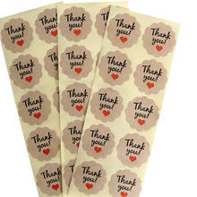 100pcs/lot 'Thank you' Cowhide Red Heart Lace Kraft Paper Sealing Decorative Paper Scrapbooking Stickers Gift 2024 - buy cheap