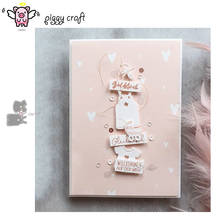 Piggy craft corte de metal morre molde 2 pçs bib roupas do bebê scrapbook papel ofício faca molde lâmina soco estênceis dados 2024 - compre barato