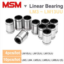 MSM LM UU линейные подшипники 3 мм, 4 мм, 5 мм, 6 мм, 8 мм, 10 мм, 12 мм, 13 мм 2024 - купить недорого