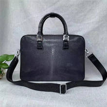 Exotic True Stingray Skin Businessmen Zipper Laptop Briefcase Genuine Crocodile Leather Male Large Shoulder Bag Working Handbag 2024 - buy cheap