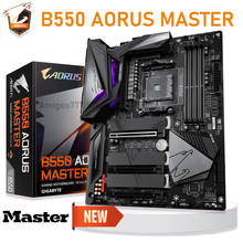 Материнская плата Gigabyte B550 AORUS MASTER, AM4 128 ГБ DDR4 PCI-E 4,0 M.2 ATX, оверлочный Процессор AMD RYZEN CPU AMD B550, игровая материнская плата AM4 2024 - купить недорого