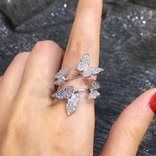 Butterfly Opening Rings For Women Fashion Jewelry Accessories Alloy Rings Female Party Accessories Rhinestone Rings Woman 2024 - buy cheap