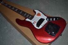 Guitarra Clásica de metal roja de alta calidad, bajo eléctrico de 4 cuerdas, diapasón de madera rosa, envío gratis 2024 - compra barato