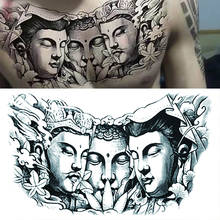 Временные татуировки для мужчин, татуировки на плечи, большая грудь, тело, сексуальная тату-наклейка, водостойкая искусственная кожа 2024 - купить недорого