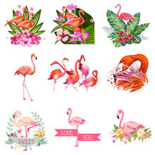 Iron on Transfer for Clothing Thermo-stickers for Kids Diy Lovely Flamingo Pvc Patch Fusible Stripes Applique for Jackets F 2024 - buy cheap
