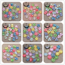 50pcs New Mix Colors Glitter Filled Resin Flower/Bow/Crown/Rabbit/RoundFlatback Cabochon DIY Phone/Craft Decoration 2024 - buy cheap