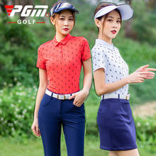 PGM Женская одежда для гольфа летняя быстросохнущая спортивная рубашка для гольфа с короткими рукавами теннисная уличная футболка для гольфа дышащие мягкие Топы 2024 - купить недорого