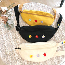 Waist Bag Female Fashion Canvas Embroidery Flowers Chest Handbag Women Fanny Pack Ladies Messenger Bags Purse 2024 - buy cheap