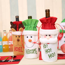 1PC Home Dinner Party Table Decors Wine Cover Christmas Decorations Santa Claus Snowman Gift Navidad Xmas Party Supplies 2024 - buy cheap